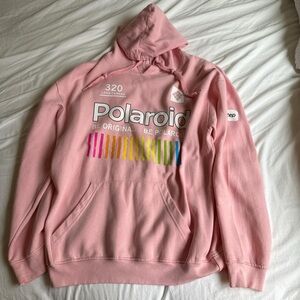 Polaroid Pink Hoodie with Multicolor Logo